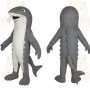 Gray White Whiskered Catfish Mascot Costume