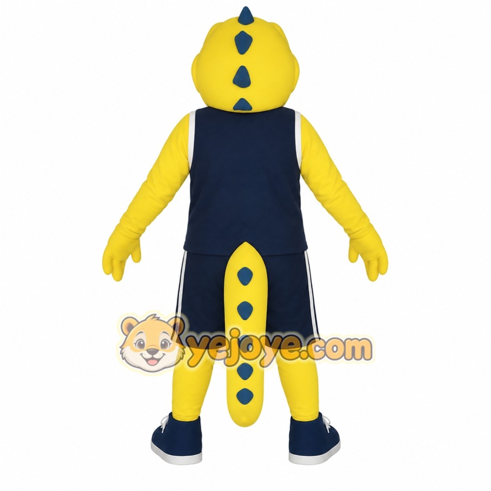 Yellow Navy Alligator Mascot Costume