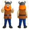 Orange Brown Blue Horned Viking Mascot Costume