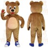 Brown Tan Bear With Red Heart Mascot Costume