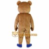 Brown Tan Bear With Red Heart Mascot Costume Brown Tan Bear With Red Heart Mascot Costume
