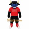 Black Blue Bull With Red Shirt Mascot Costume Black Blue Bull With Red Shirt Mascot Costume