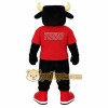 Black Blue Bull With Red Shirt Mascot Costume Black Blue Bull With Red Shirt Mascot Costume