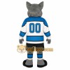 Gray Blue White Hockey Wolf Mascot Costume