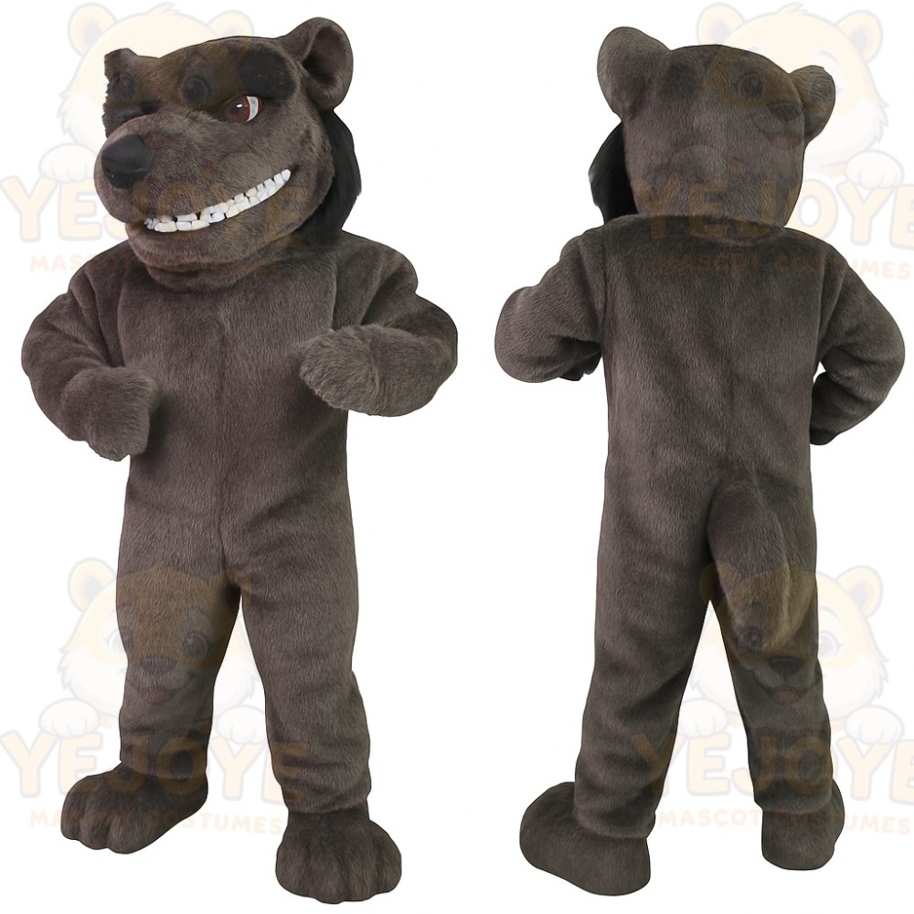 Gray Black Dog Mascot Costume