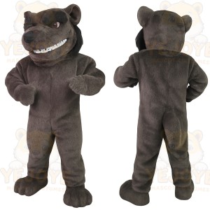 Gray Black Dog Mascot Costume