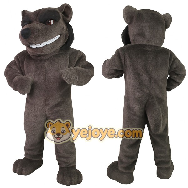 Gray Black Dog Mascot Costume