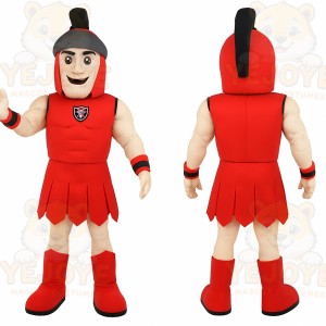 Red Black Spartan Warrior Mascot Costume