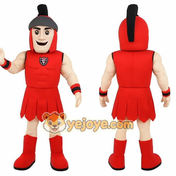 Red Black Spartan Warrior Mascot Costume