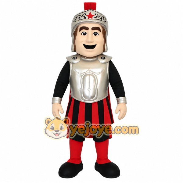 Silver Red Roman Soldier Mascot Costume
