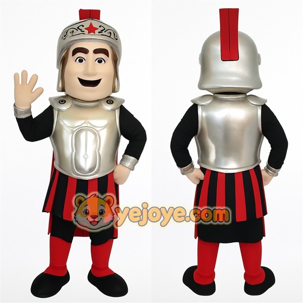 Silver Red Roman Soldier Mascot Costume