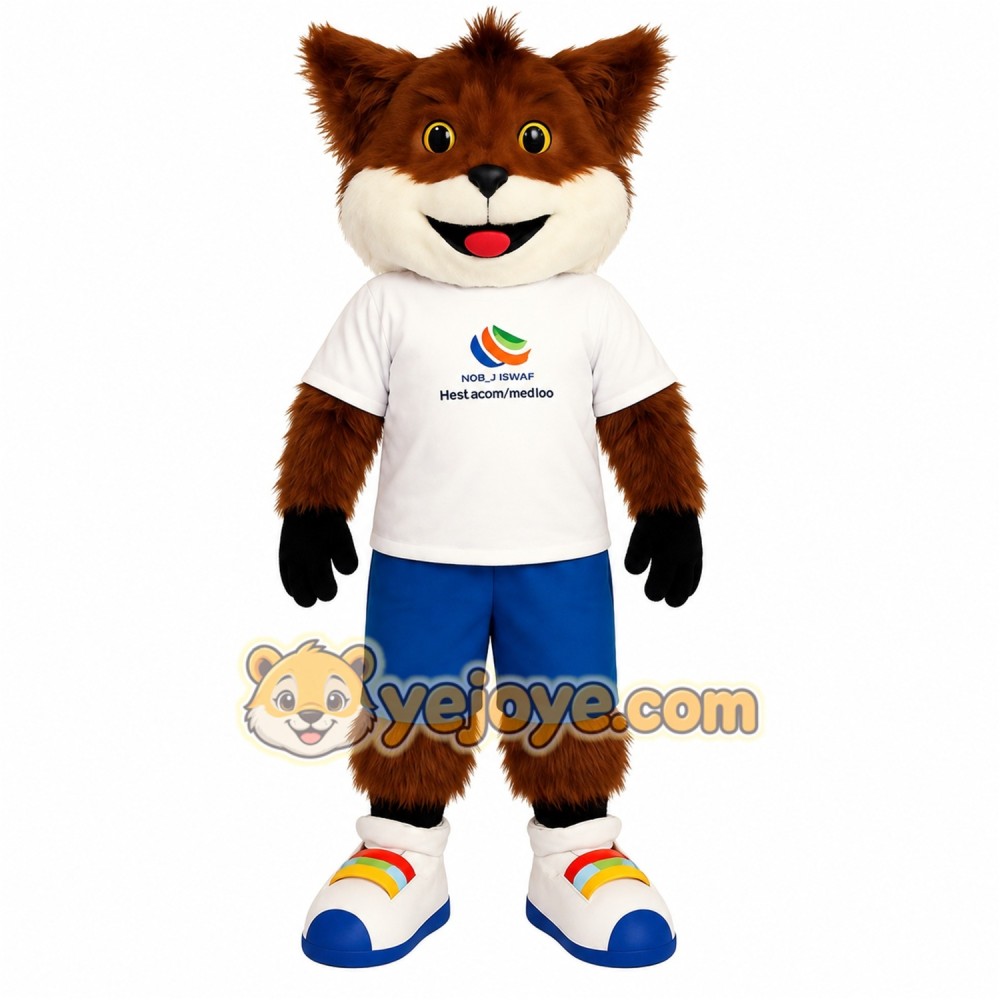 Brown White Blue Fox Mascot Costume Brown White Blue Fox Mascot Costume