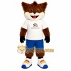 Brown White Blue Fox Mascot Costume Brown White Blue Fox Mascot Costume