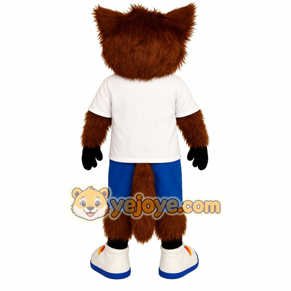 Brown White Blue Fox Mascot Costume Brown White Blue Fox Mascot Costume