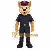 Tan Navy Red Police Officer Dog Mascot Costume Tan Navy Red Police Officer Dog Mascot Costume