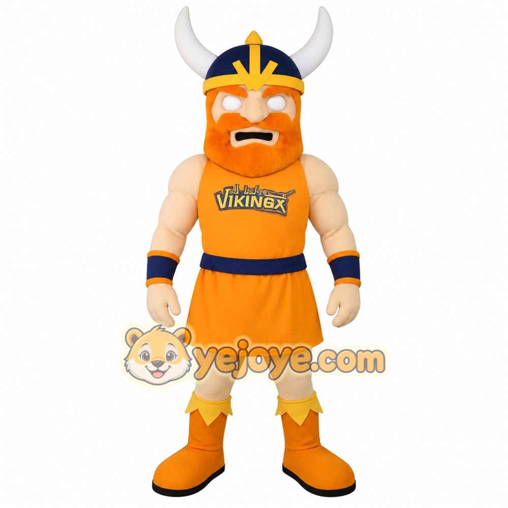 Orange Navy Viking Mascot Costume