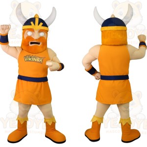 Orange Navy Viking Mascot Costume