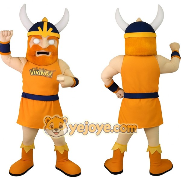 Orange Navy Viking Mascot Costume