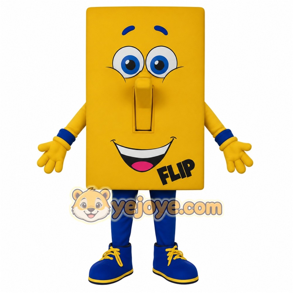 Yellow Blue Light Switch Mascot Costume Yellow Blue Light Switch Mascot Costume