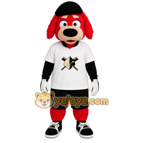 Red Black White Sport Dog Mascot Costume