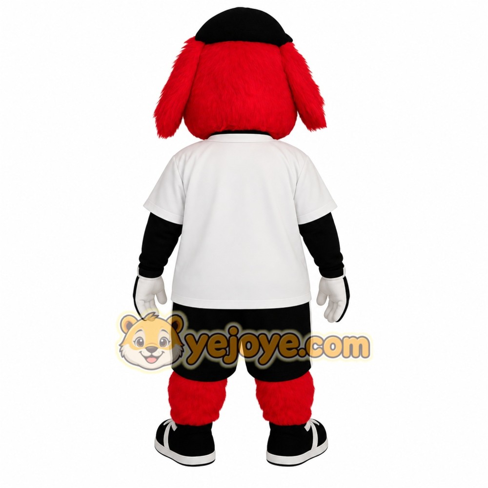 Red Black White Sport Dog Mascot Costume Red Black White Sport Dog Mascot Costume