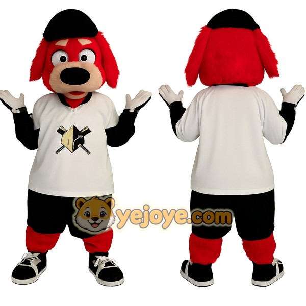 Red Black White Sport Dog Mascot Costume