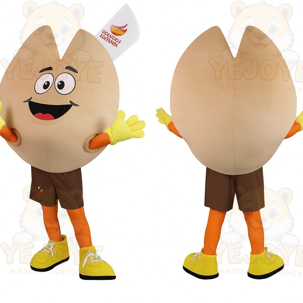 Beige Yellow Pistachio Nut Mascot Costume