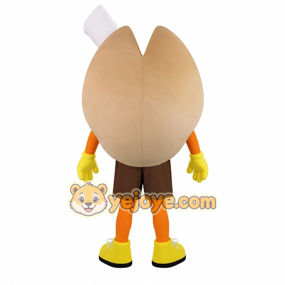 Beige Yellow Pistachio Nut Mascot Costume