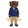 Brown Bear In Navy Blazer Mascot Costume