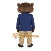 Brown Bear In Navy Blazer Mascot Costume