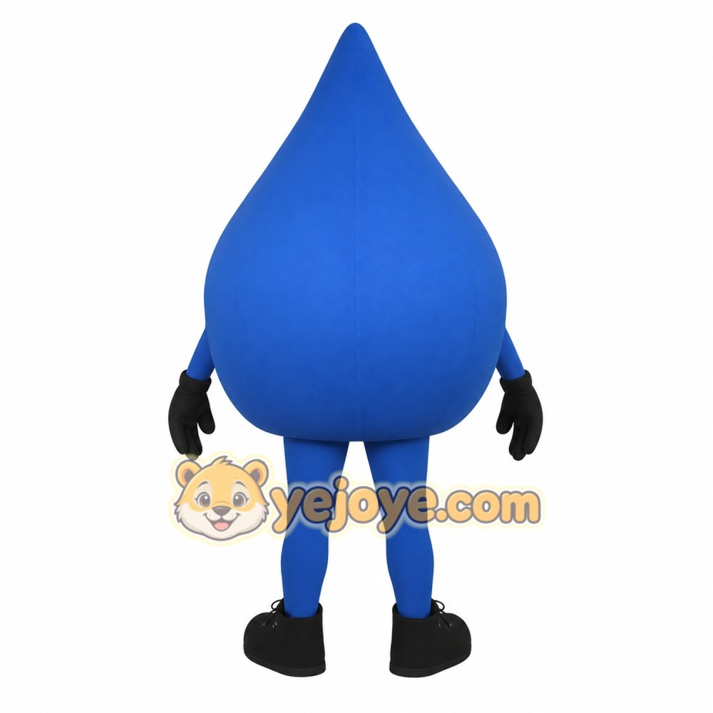 Blue Smiling Water Droplet Mascot Costume Blue Smiling Water Droplet Mascot Costume