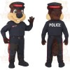 Brown Navy Police Beaver Mascot Costume