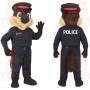 Brown Navy Police Beaver Mascot Costume