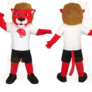 Red Brown White Black Lion Mascot Costume