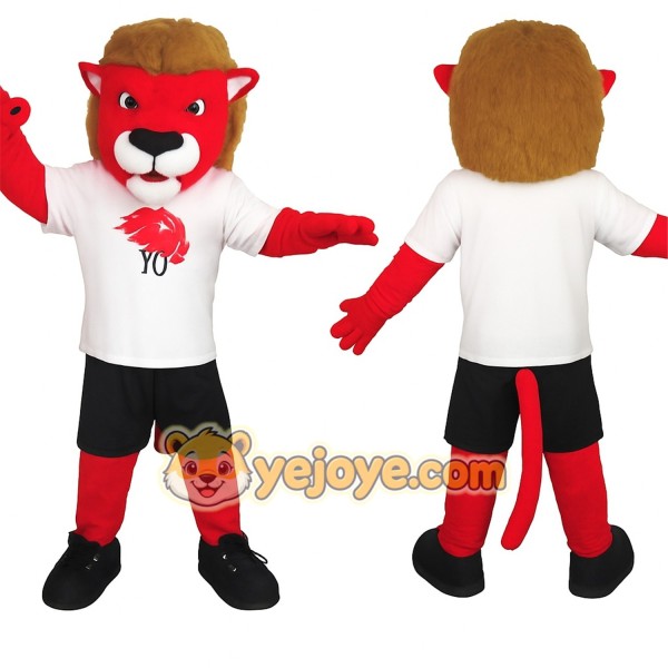Red Brown White Black Lion Mascot Costume
