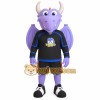 Purple Black Winged Dragon Mascot Costume