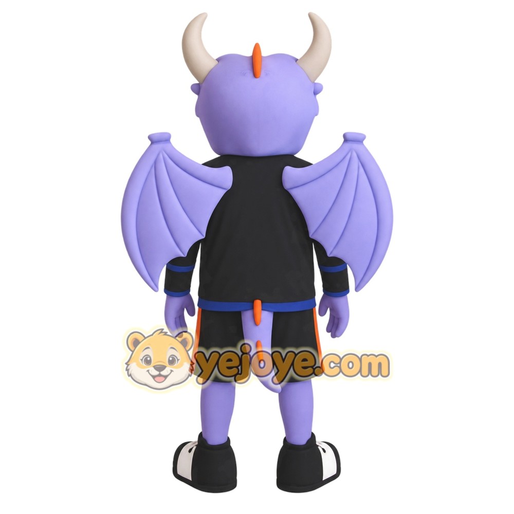 Purple Black Winged Dragon Mascot Costume