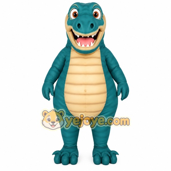 Teal Beige T Rex Dinosaur Mascot Costume Teal Beige T Rex Dinosaur Mascot Costume