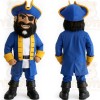 Blue Yellow Bearded Pirate Mascot Costume