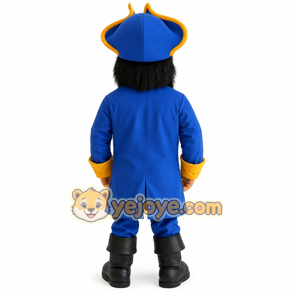 Blue Yellow Bearded Pirate Mascot Costume