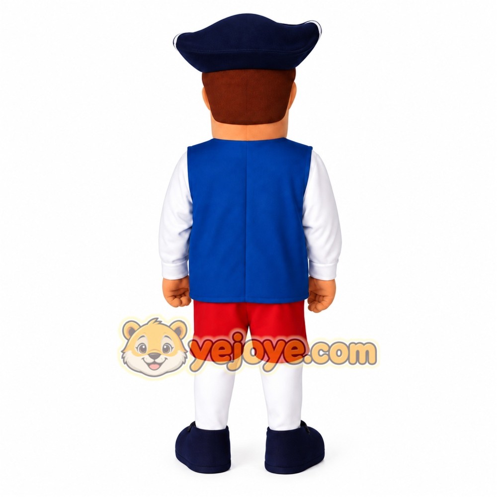 Navy Blue Red White Colonial Gentleman Mascot Costume Navy Blue Red White Colonial Gentleman Mascot Costume