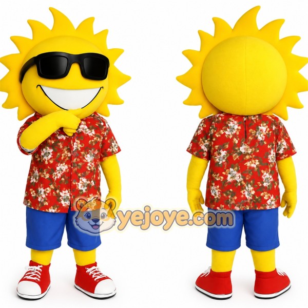 Yellow Red Blue Sun Mascot Costume