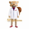 Beige Brown Squirrel Doctor Mascot Costume Beige Brown Squirrel Doctor Mascot Costume