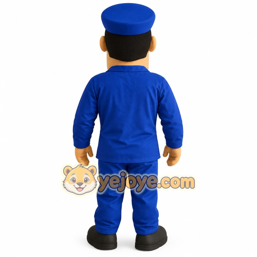 Blue Uniform Worker Man Mascot Costume Blue Uniform Worker Man Mascot Costume