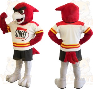 Red White Black Cardinal Bird Mascot Costume