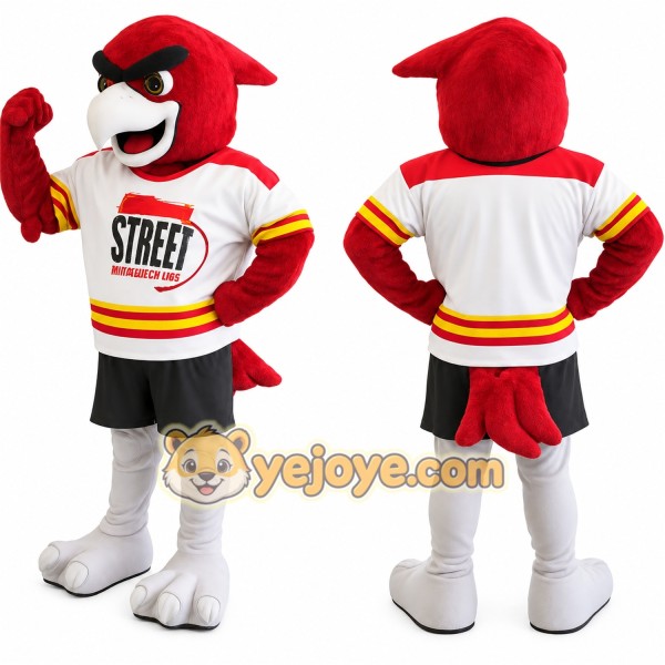 Red White Black Cardinal Bird Mascot Costume