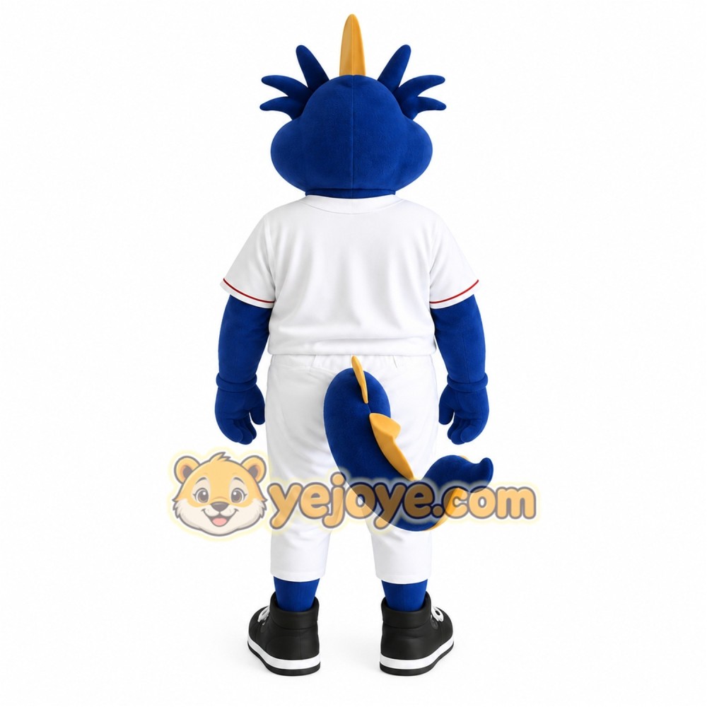 Blue White Baseball Dragon Mascot Costume Blue White Baseball Dragon Mascot Costume