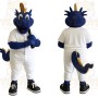 Blue White Baseball Dragon Mascot Costume