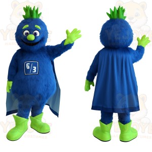 Blue Green Superhero Monster Mascot Costume