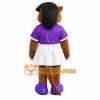 Brown Purple Cheerleader Otter Mascot Costume Brown Purple Cheerleader Otter Mascot Costume